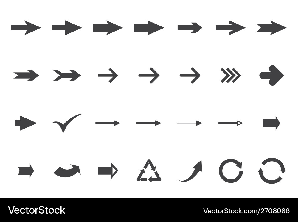 Set arrows Royalty Free Vector Image - VectorStock
