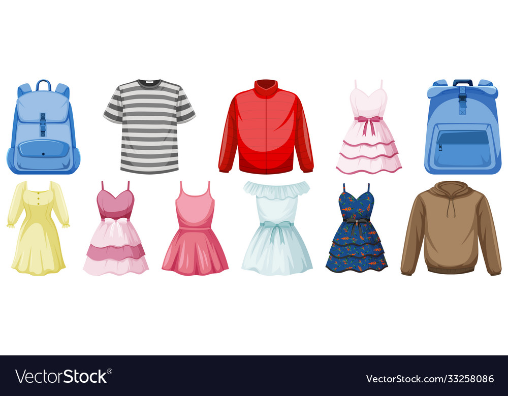 Set costume objects vector image Set costume objects