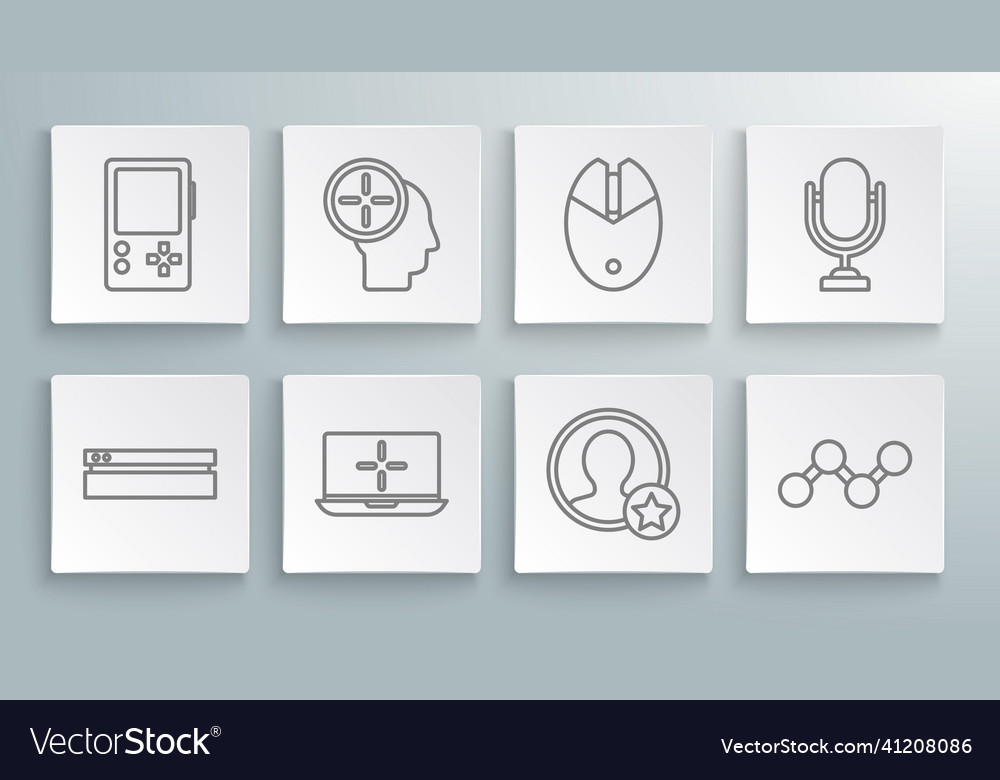 Linie Videospiel Konsole Kopf Jagd Konzept vector image Linie Videospiel Konsole Kopf Jagd Konzept