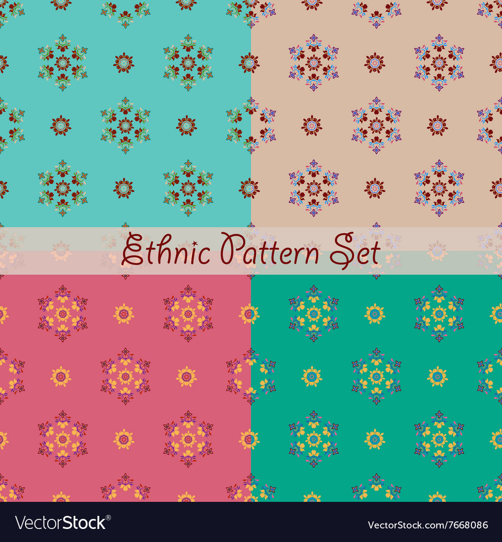 Set of ethnic seamless patterns
