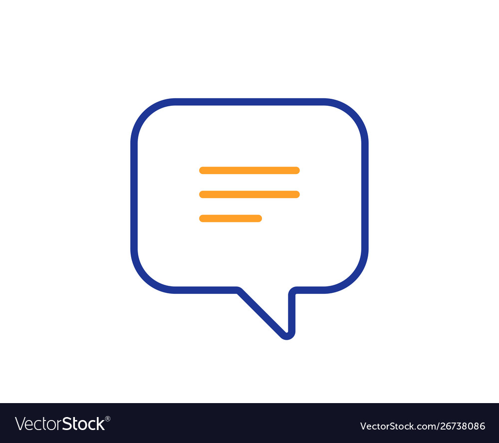 Text message line icon chat comment sign speech Vector Image