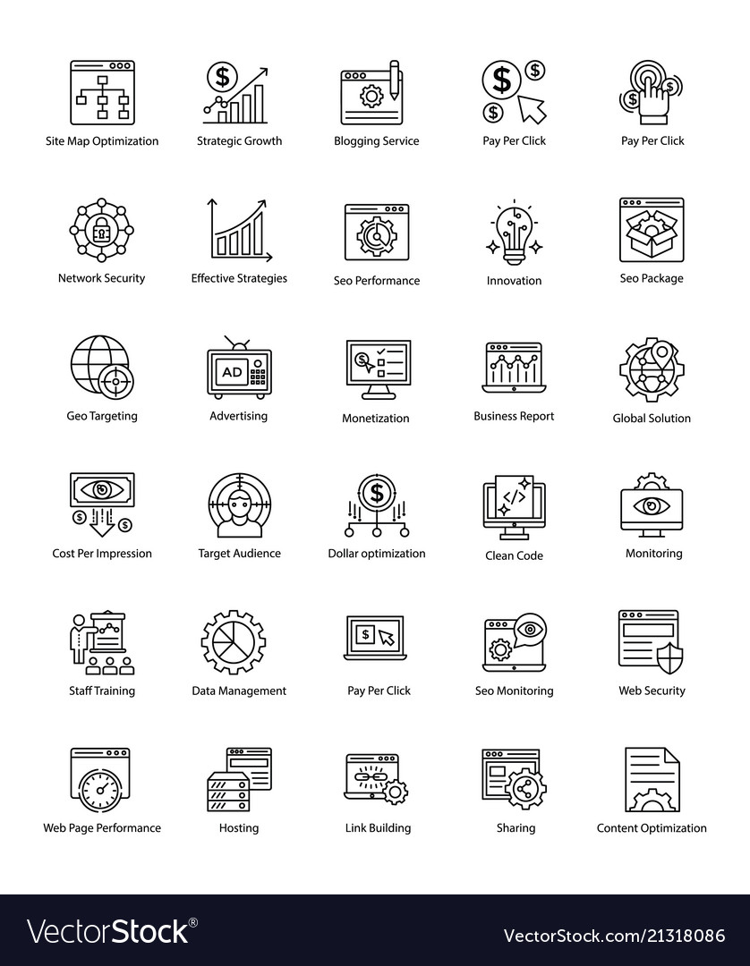 Web & SEO Line Icons Set