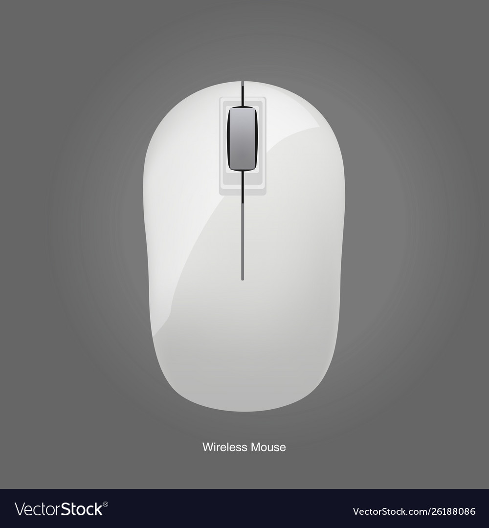 Wireless computer white mouse isolated on gray