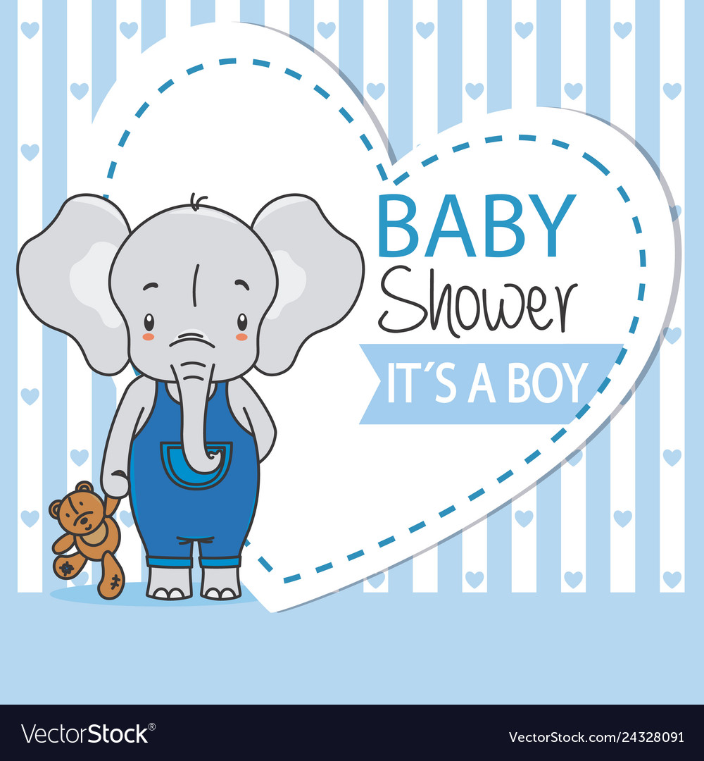 Baby boy shower card Royalty Free Vector Image