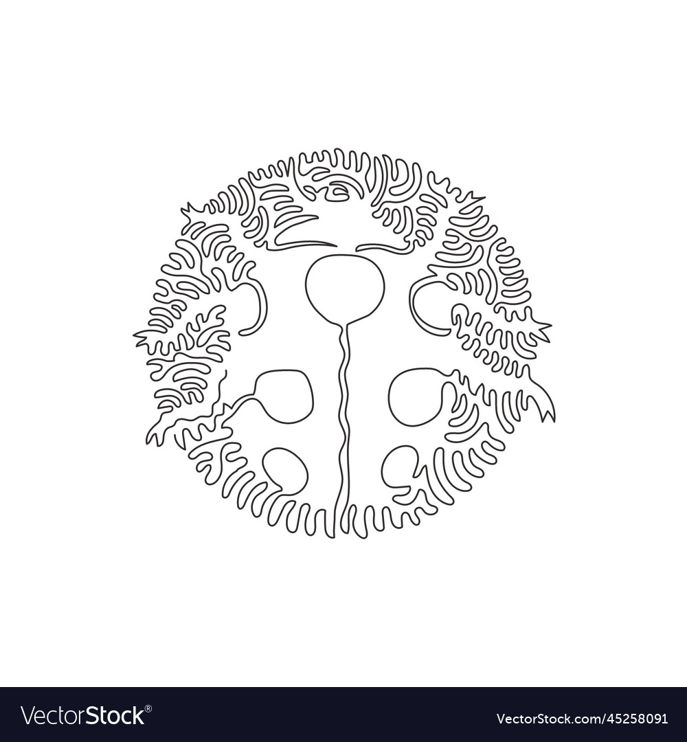 Continuous one curve line drawing of funny