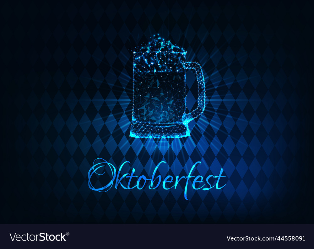 Futuristic glowing low polygonal oktoberfest