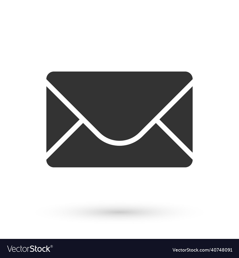 Grey Mail And E-mail Icon Isolated On White Vector Image