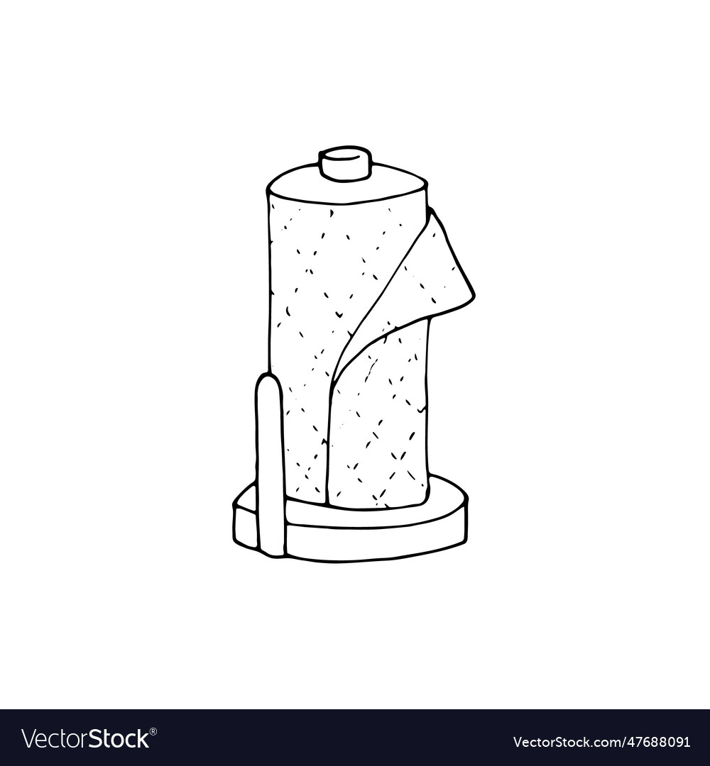 Hand-drawn kitchen paper towel holder Royalty Free Vector