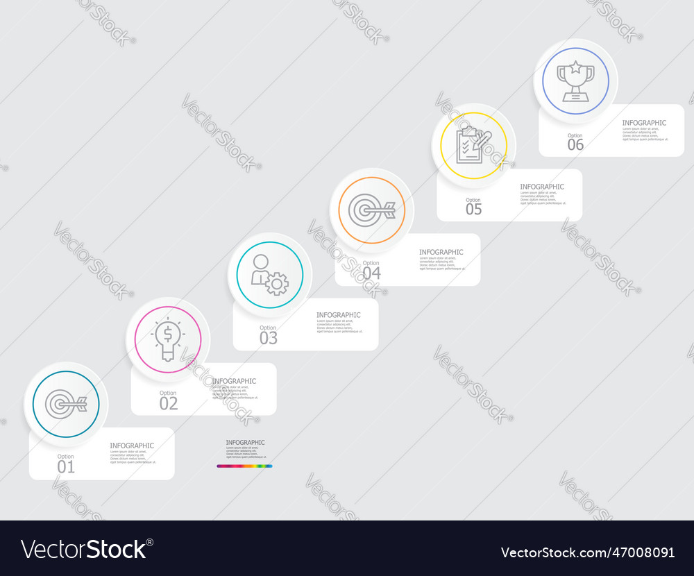Horizontal timeline infographic element report vector image Horizontal timeline infographic element report
