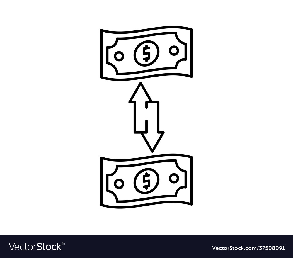 Money payment transfer icon line isolated