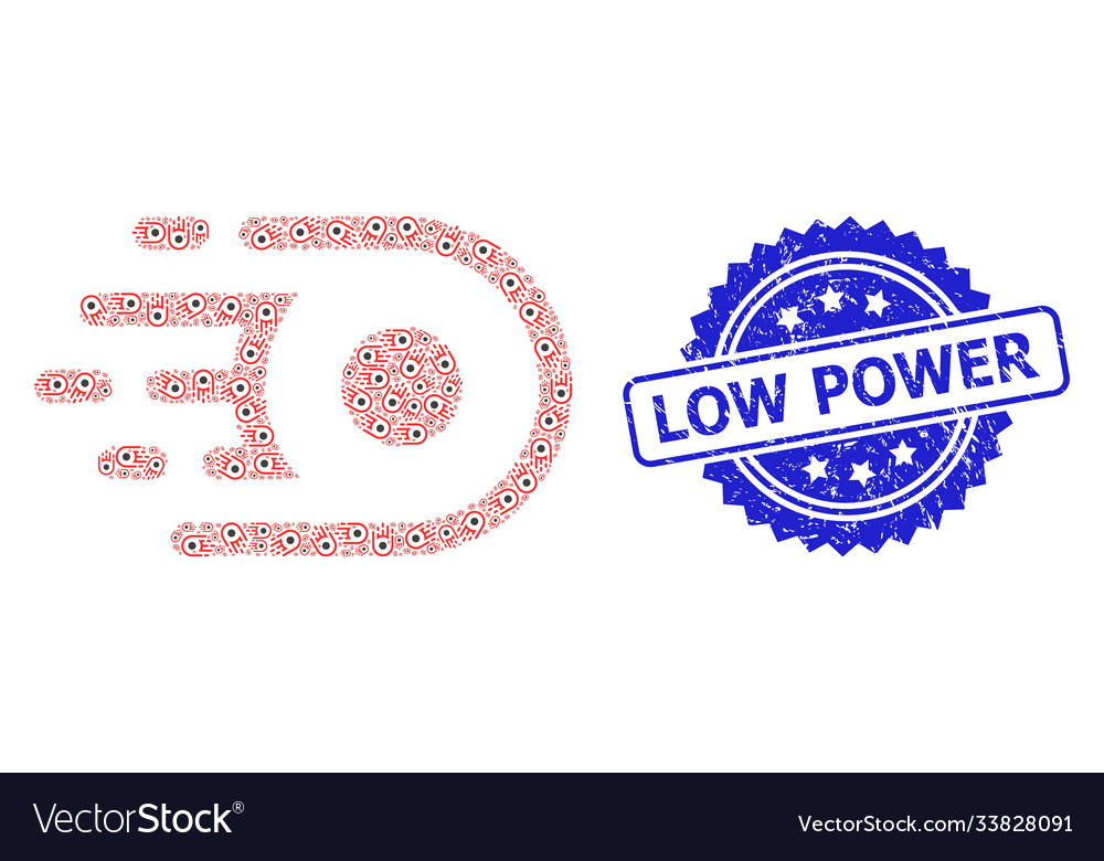 Rubber low power stamp and recursive speed core vector image Rubber low power stamp and recursive speed core