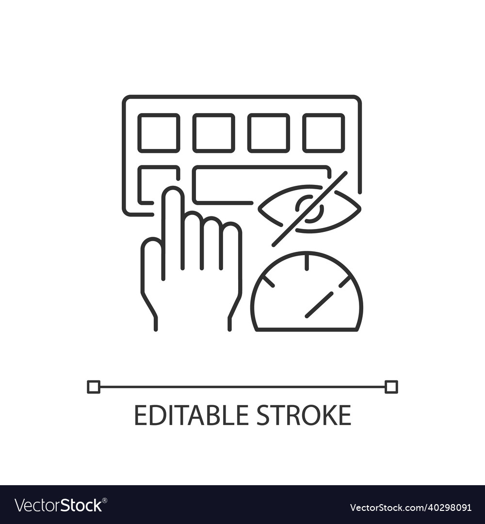 Touch typing linear icon vector image Touch typing linear icon