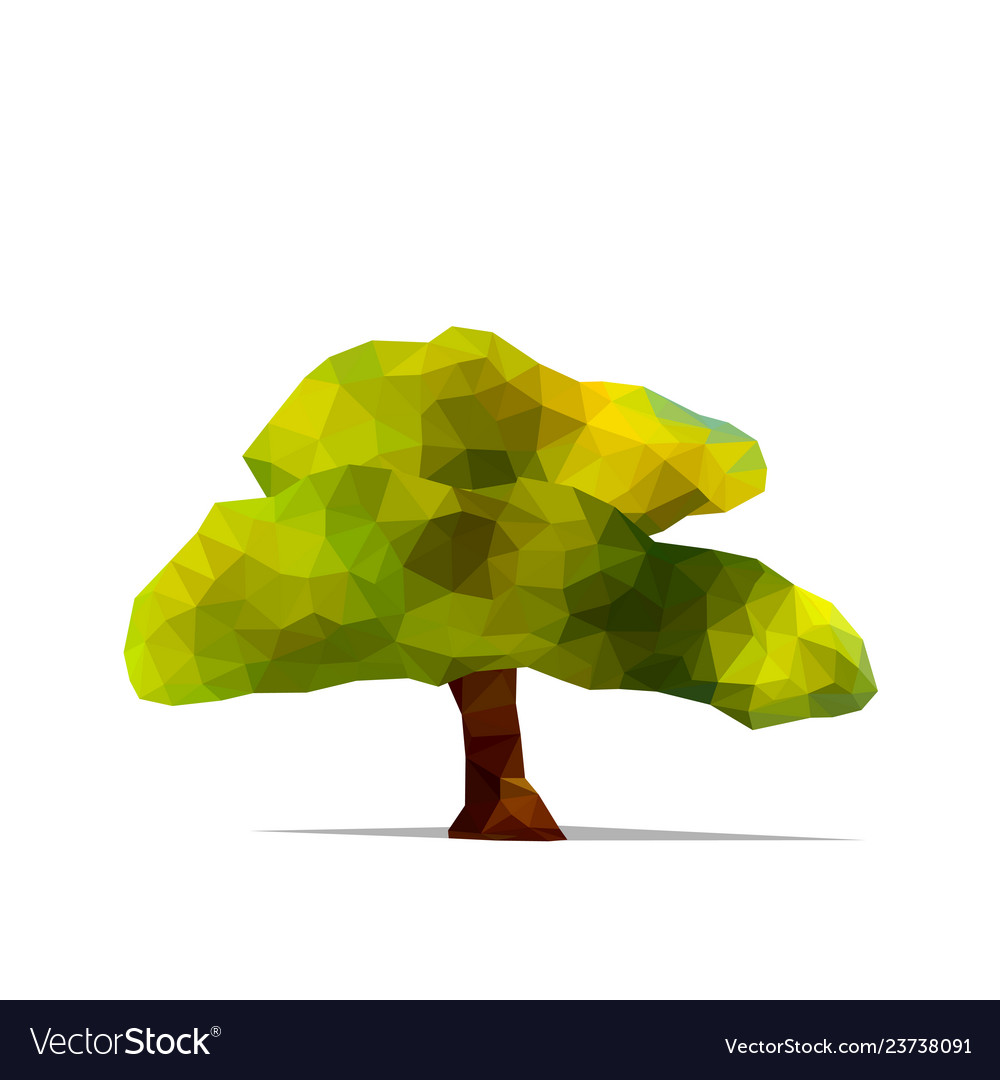 Tree low poly style geometric poligonal