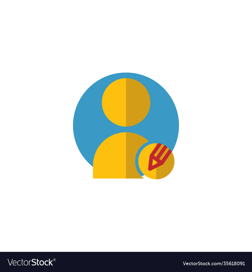 User edit flat icon editable stroke simple mobile