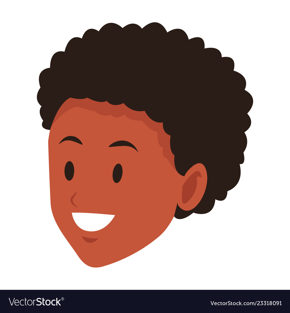 Woman afroamerican smiling only face Royalty Free Vector