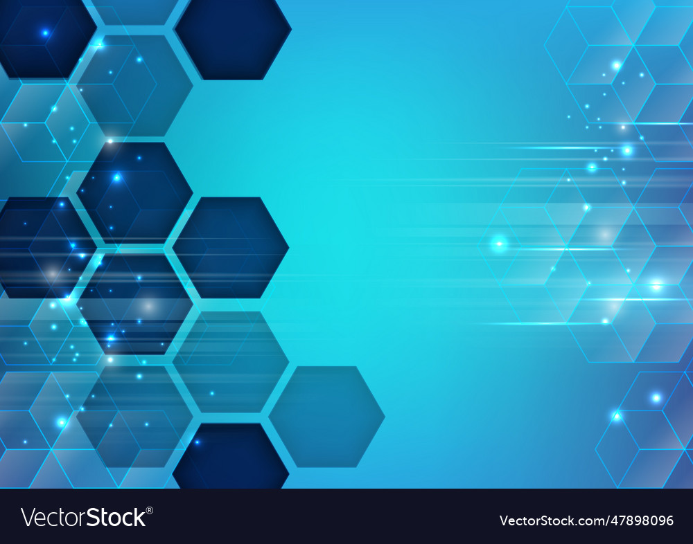 Abstract cube hexagon shape background digital