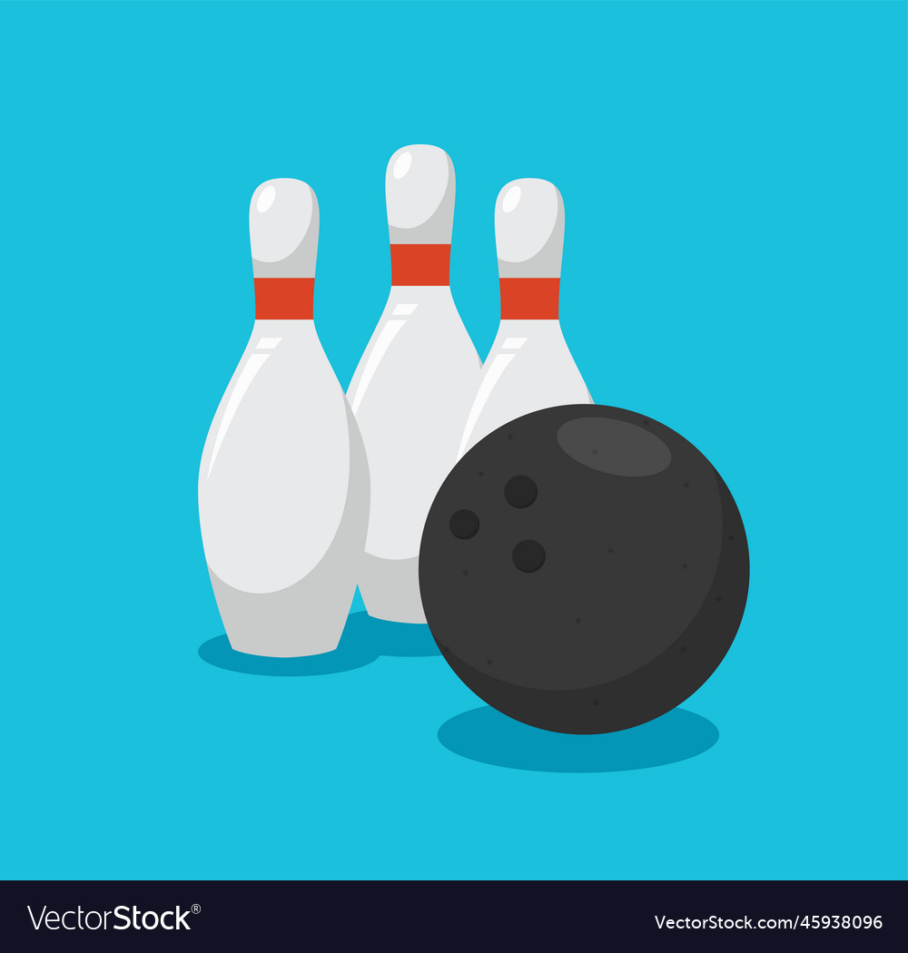 Bowling strike isolated Royalty Free Vector Image