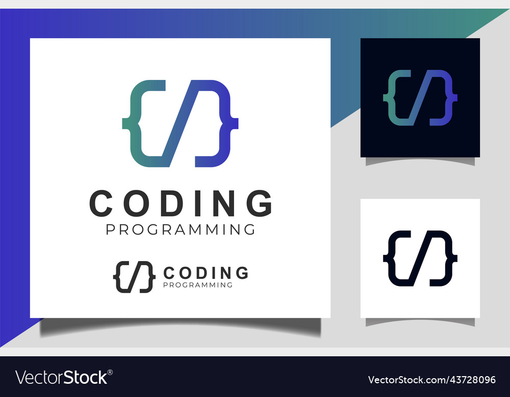Code logo template gradient design icon