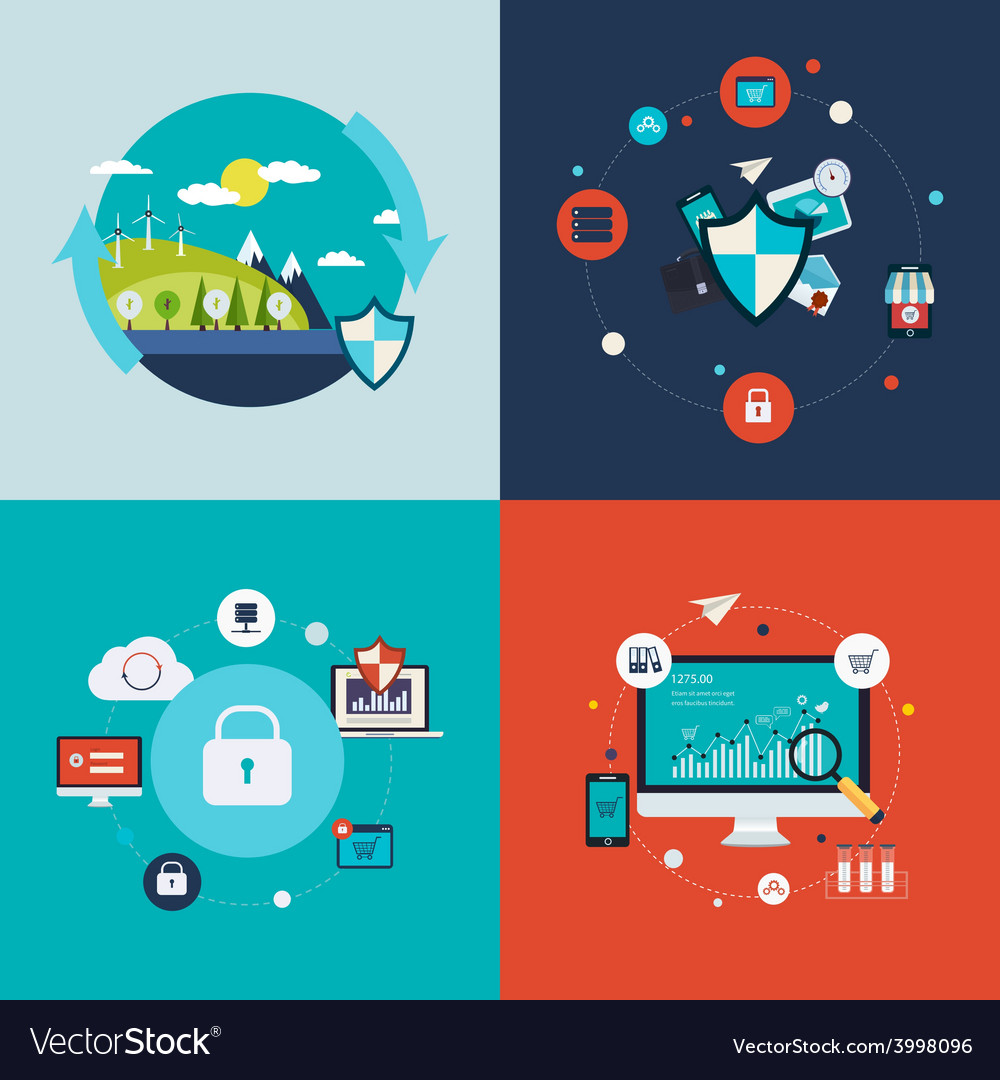 Flat design concept with icons