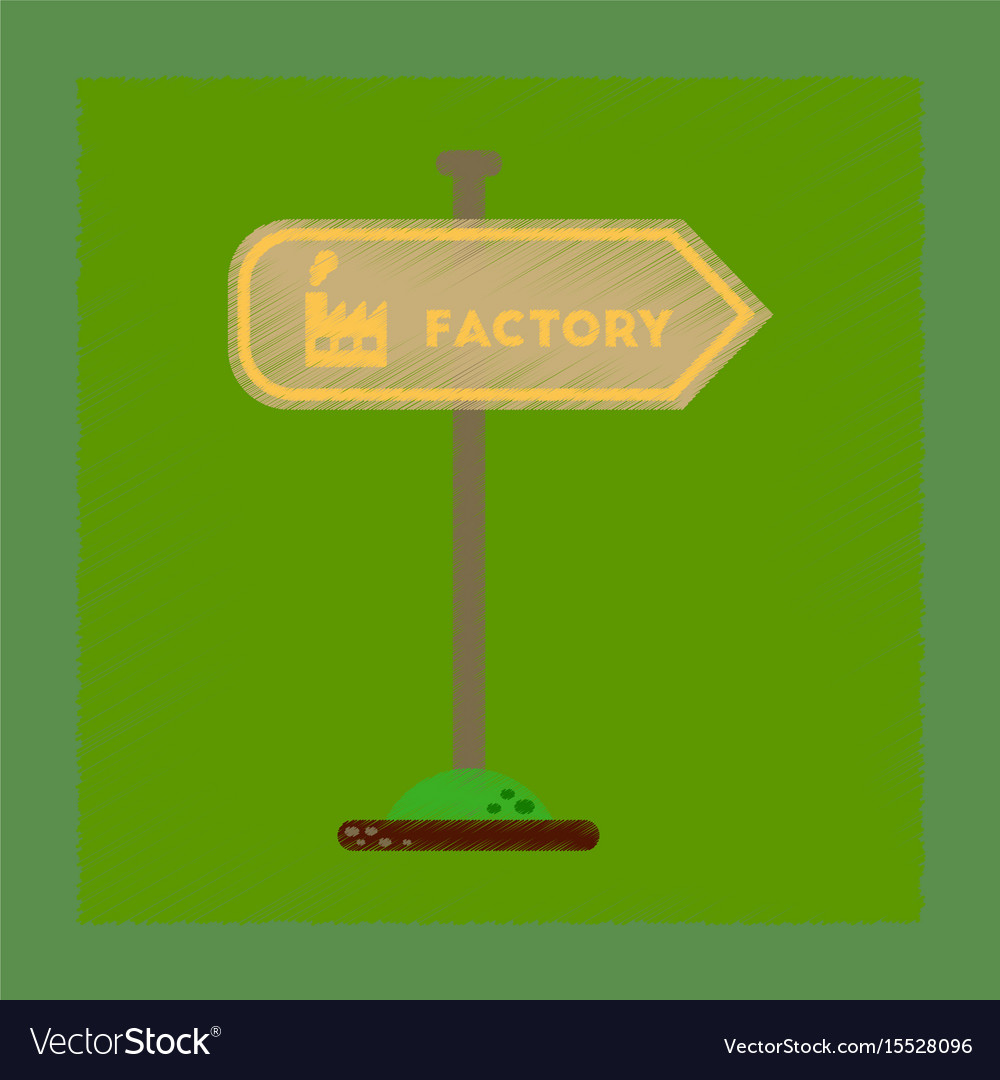 Flat shading style icon sign factory