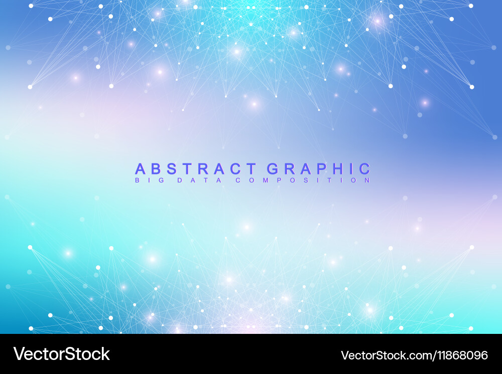 Geometric graphic background molecule Royalty Free Vector