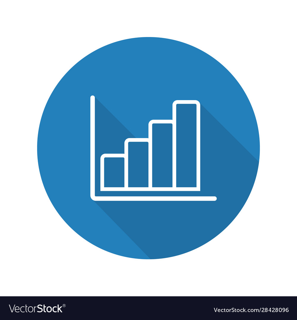 Growth chart flat linear long shadow icon