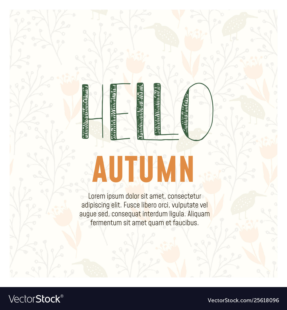 Hello autumn poster halloween concept