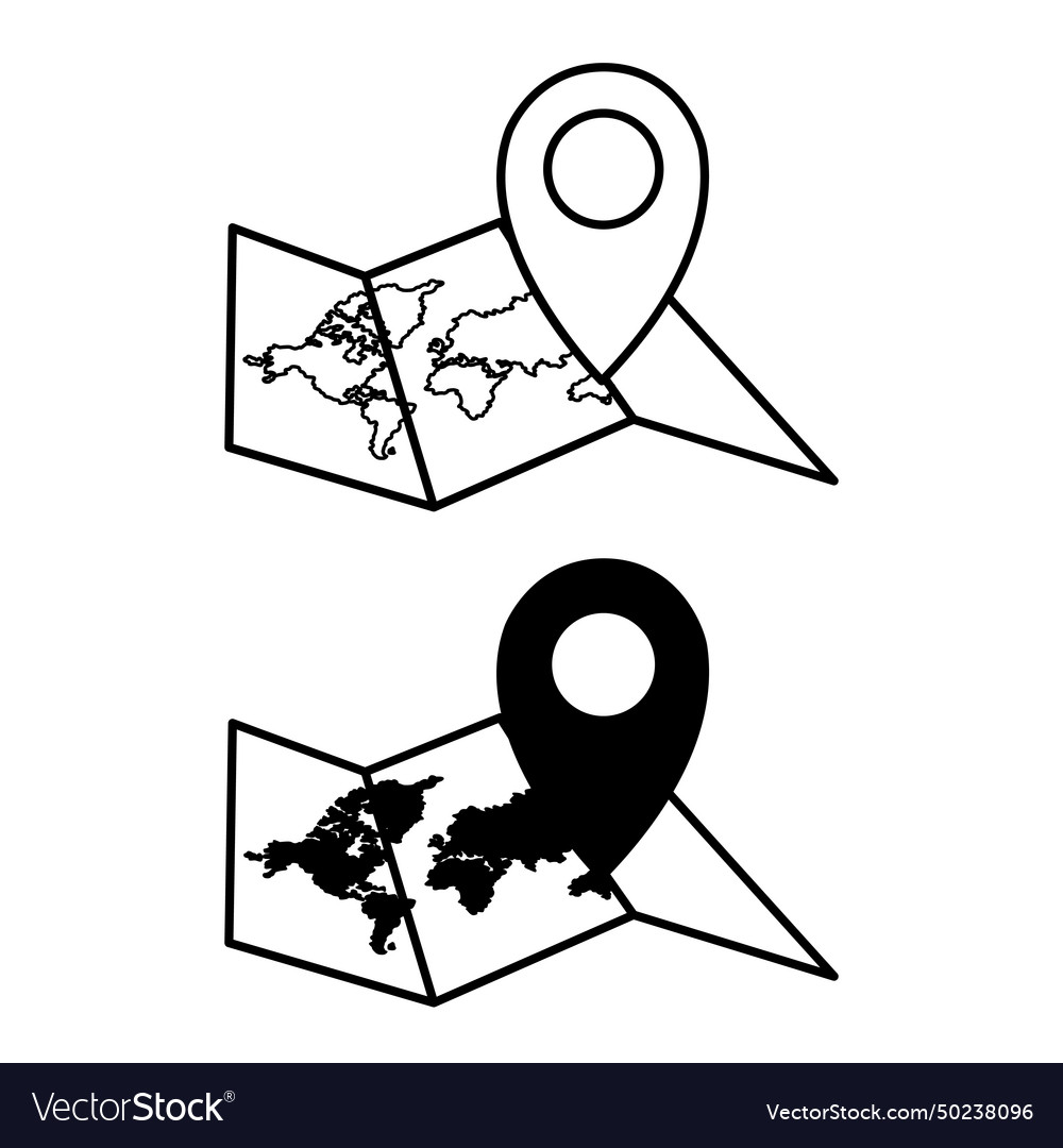 Map icons black and white maps