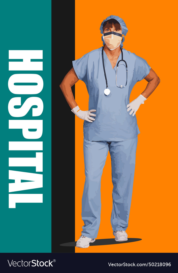 Medical nurse doctor with doctors smock 3d Vector Image