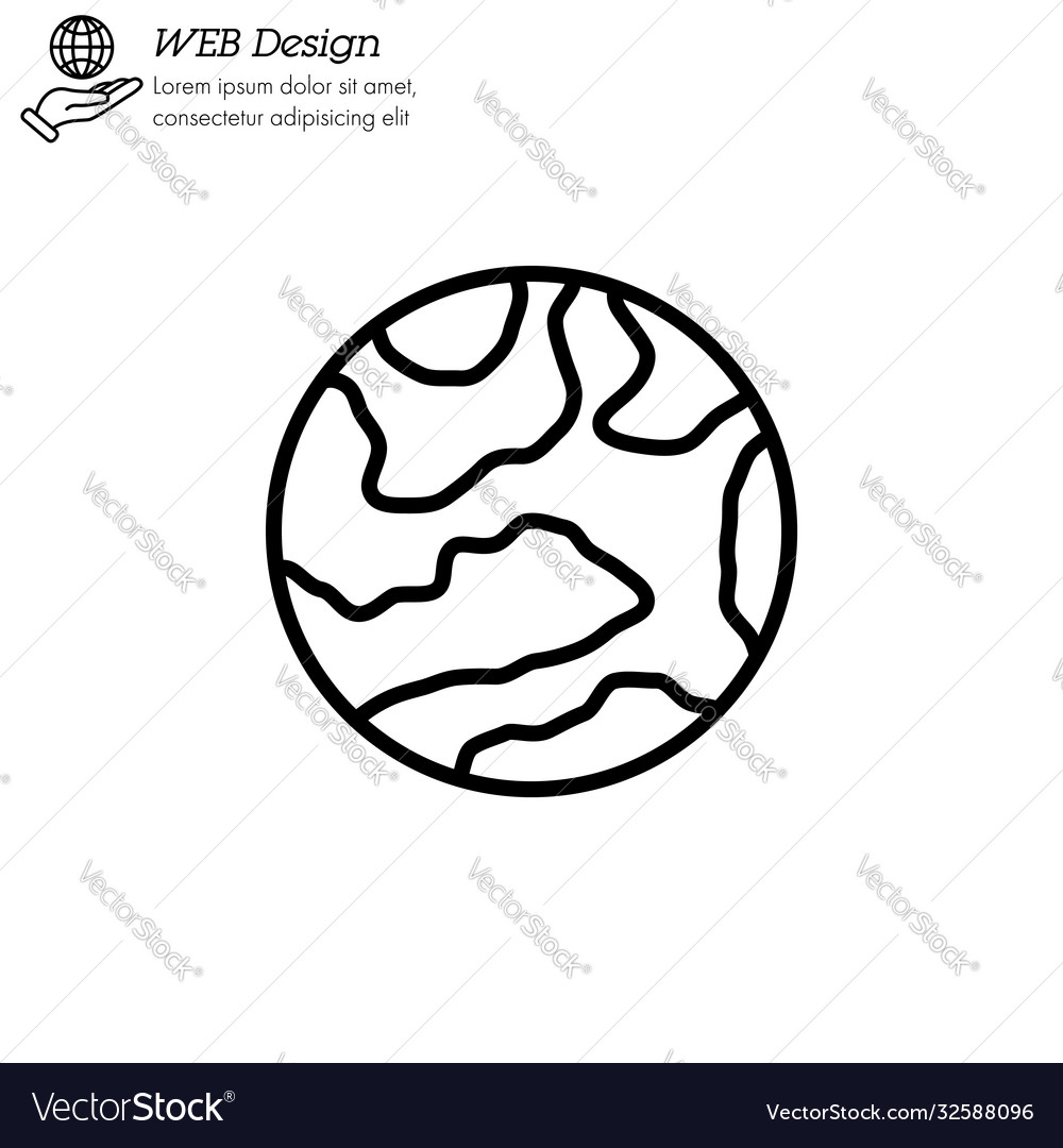 Mercury planet icon thin line linear outline