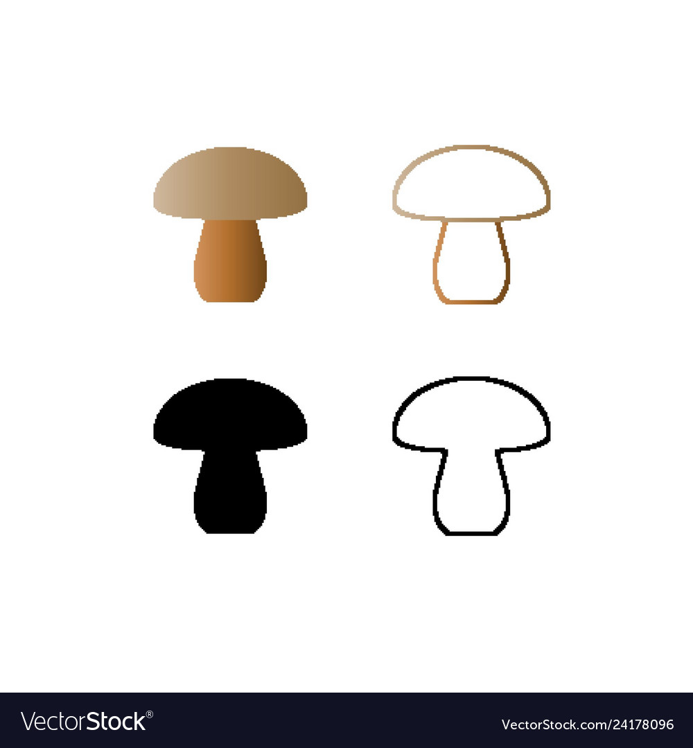 Mushrooms icon logos in the style of pixel art