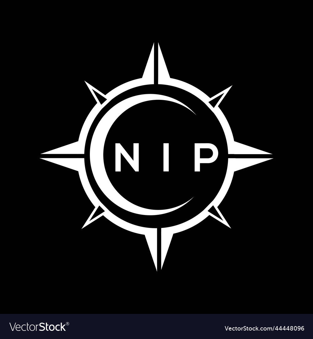 Nip abstract monogram shield logo design on black