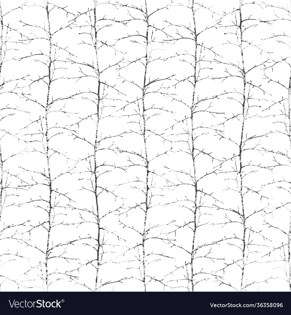 Seamless pattern tree trunks with branches