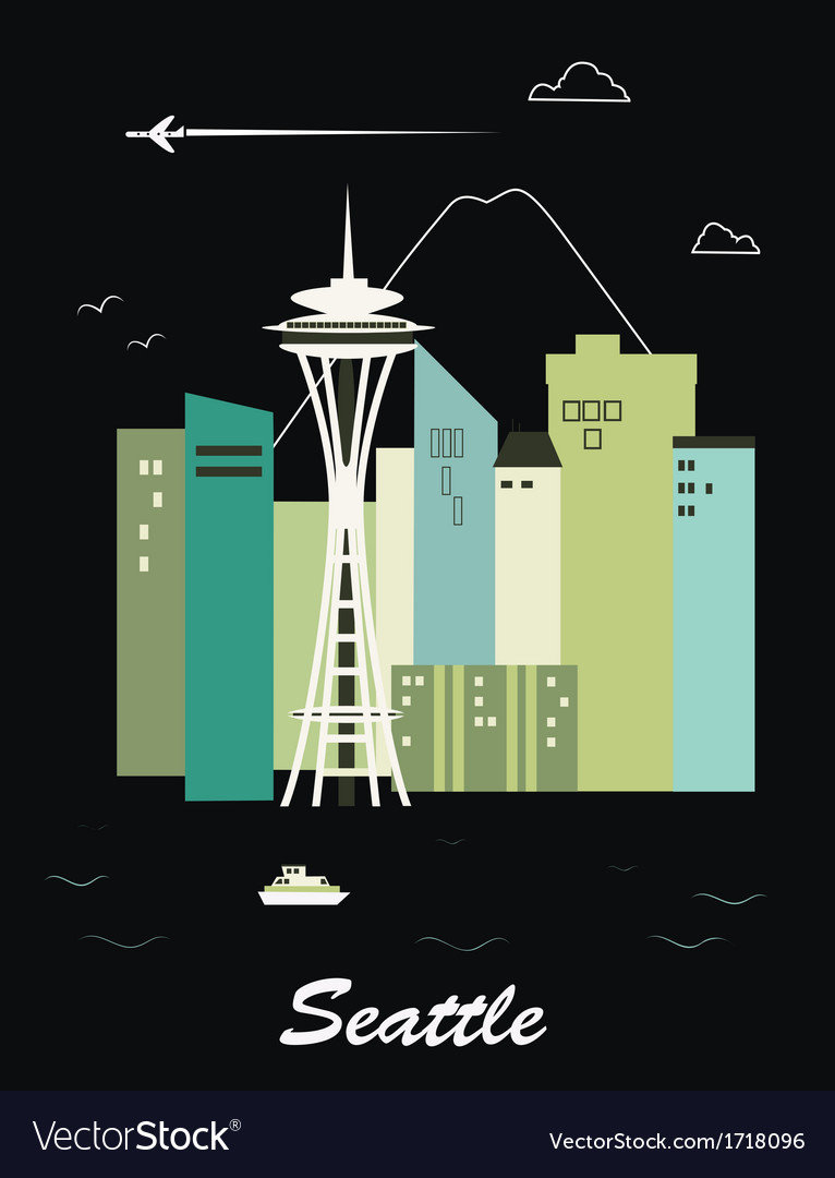 Seattle city Royalty Free Vector Image - VectorStock