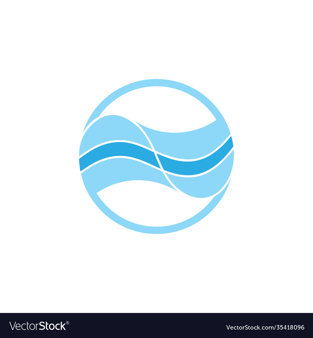 Simple blue stripes waves logo Royalty Free Vector Image