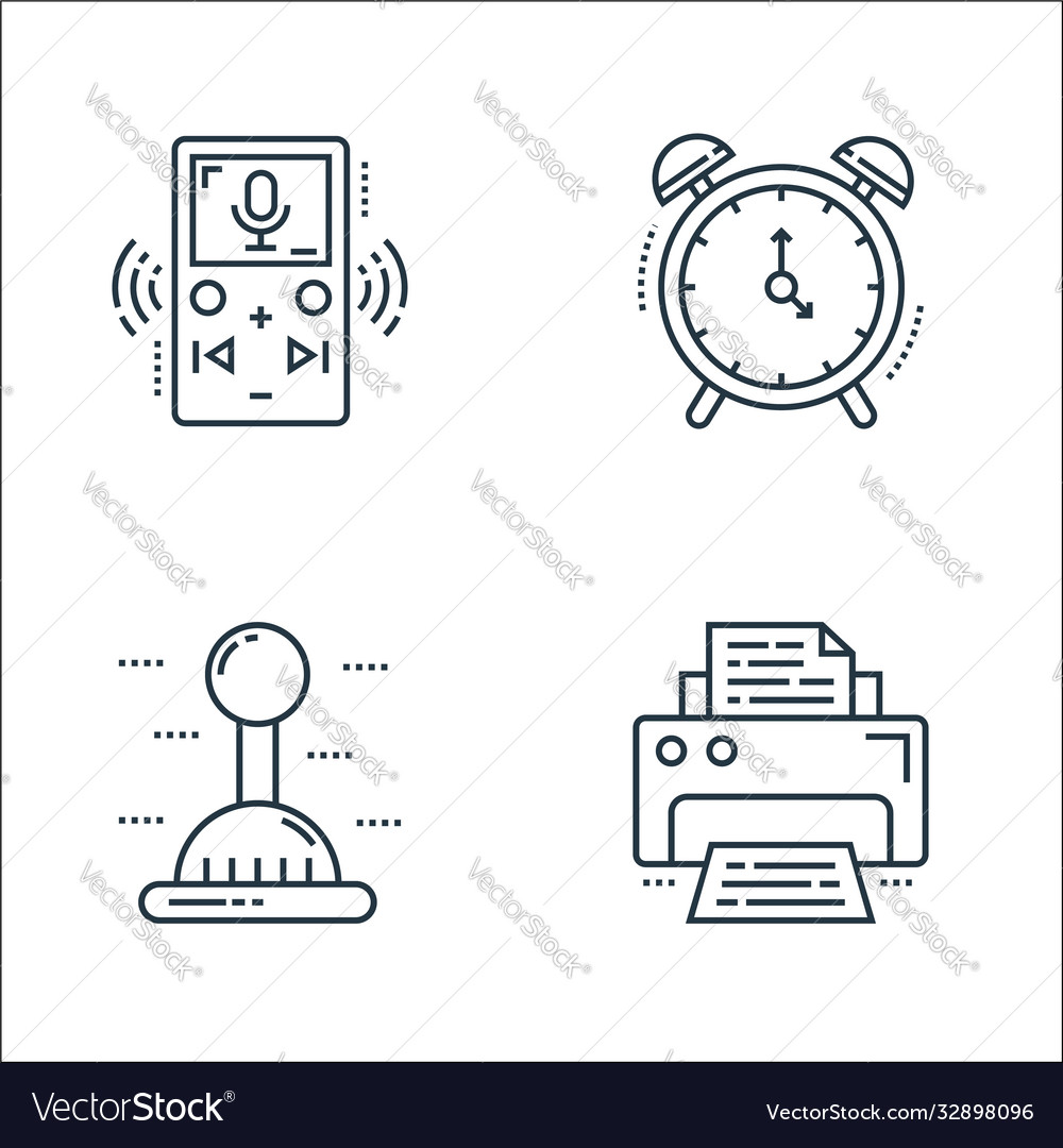 Technology devices line icons linear set quality vector image Technology devices line icons linear set quality