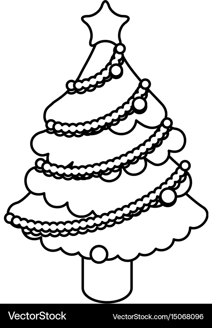 Tree pine christmas Royalty Free Vector Image - VectorStock