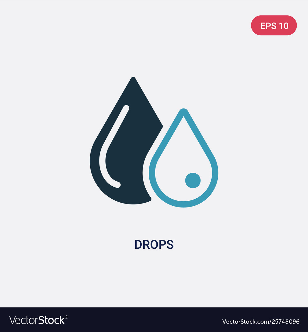 Two color drops icon from science concept