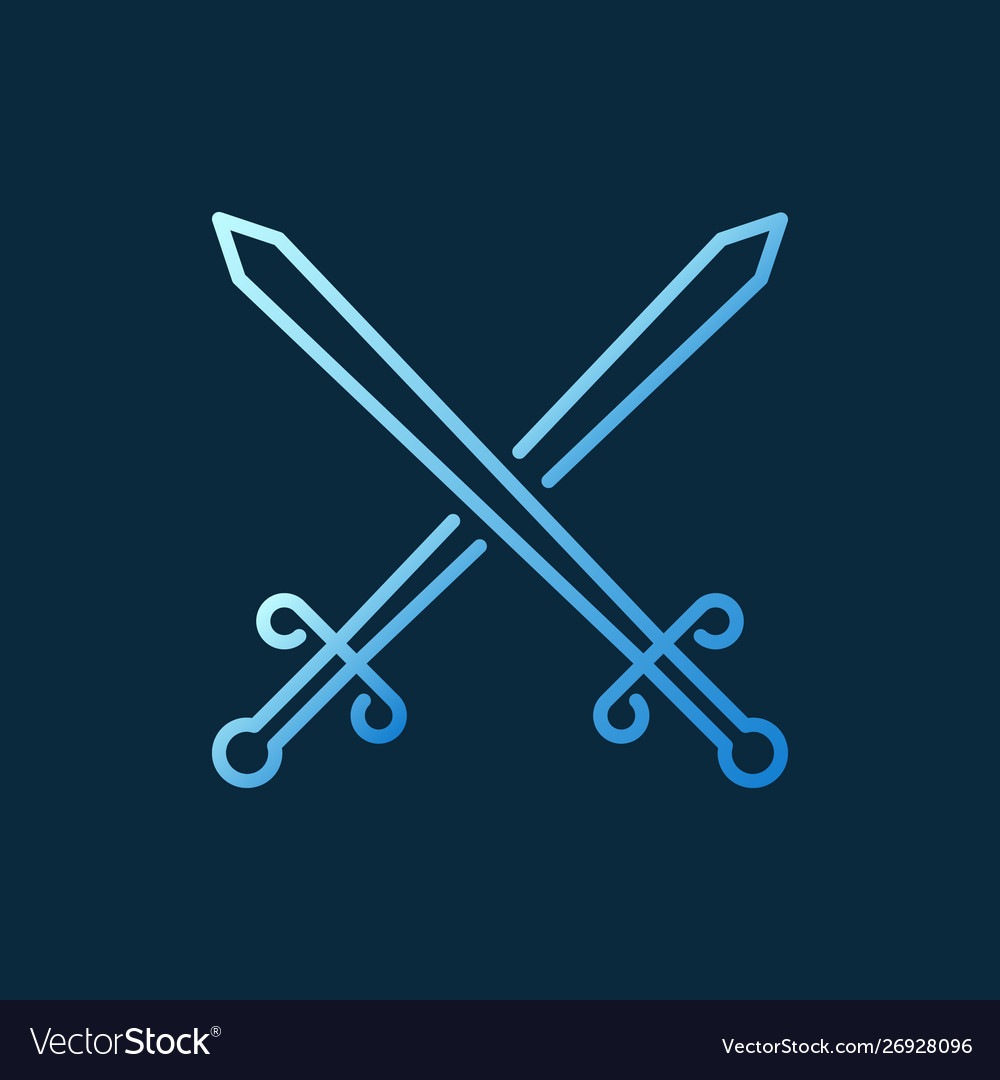 Two crossed swords hand drawn outline doodle icon., Stock vector