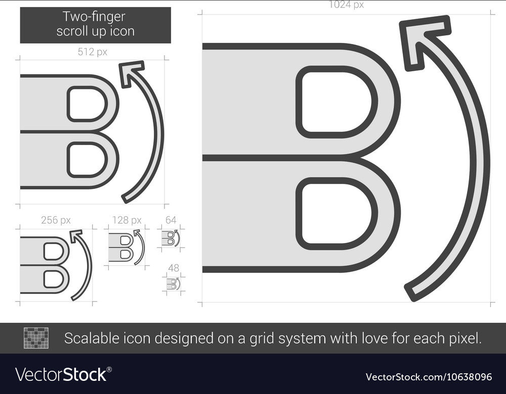 Two-finger scroll up line icon