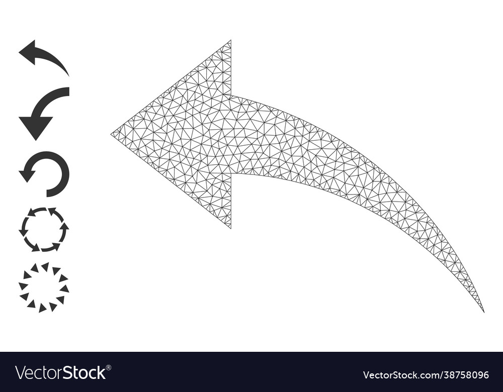 Web mesh undo icon with simple pictograms vector image Web mesh undo icon with simple pictograms