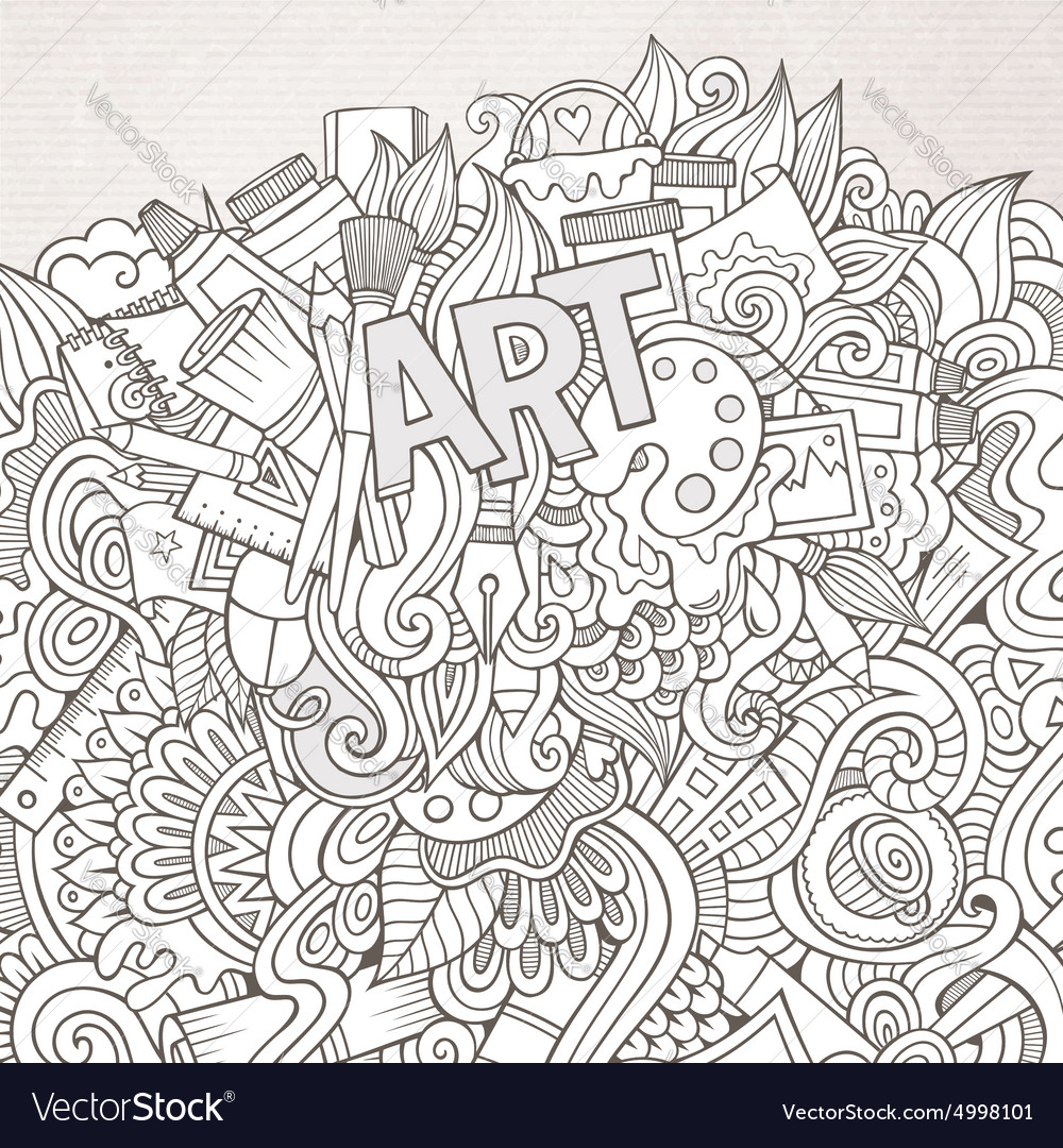 Art hand lettering and doodles elements background