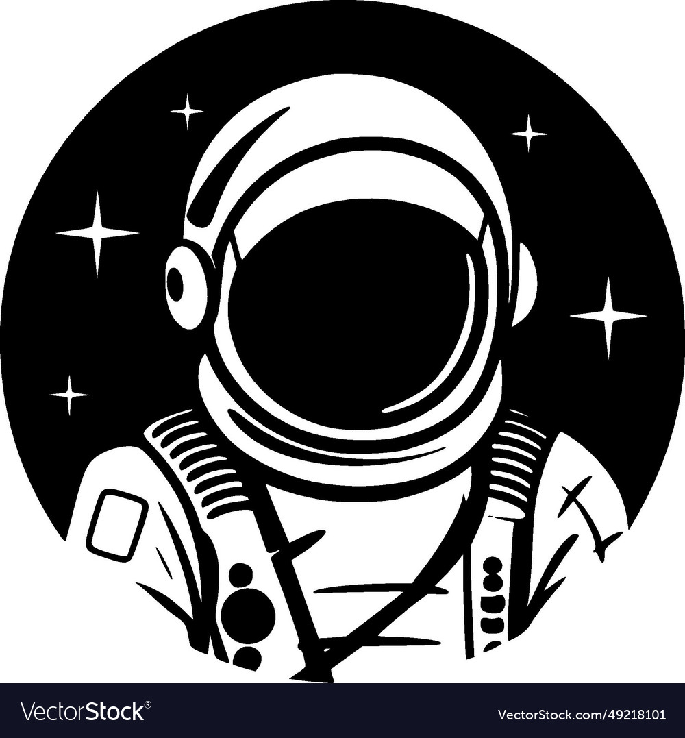 Astronaut - minimalist and flat logo