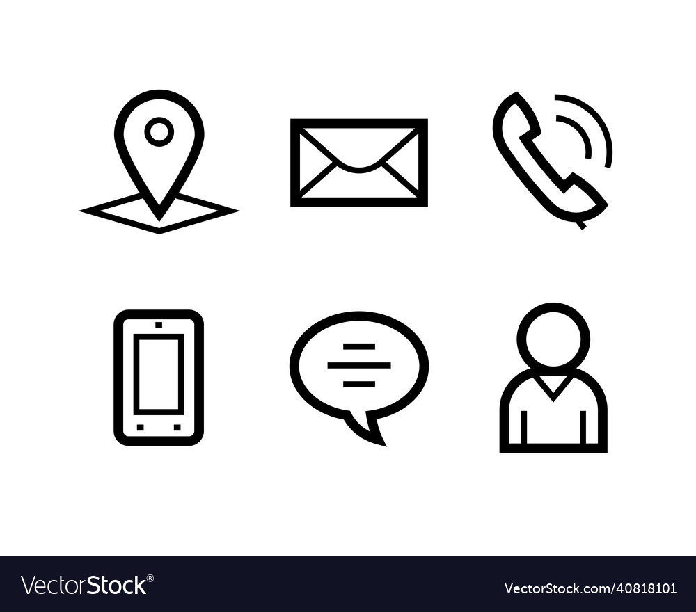 Business contact icon set