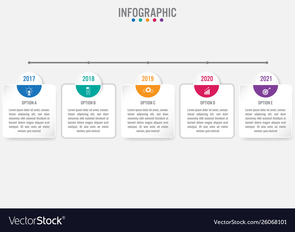 Business infographic labels template with 5 Vector Image