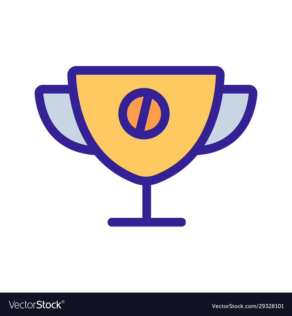 Cricket cup icon isolated contour symbol