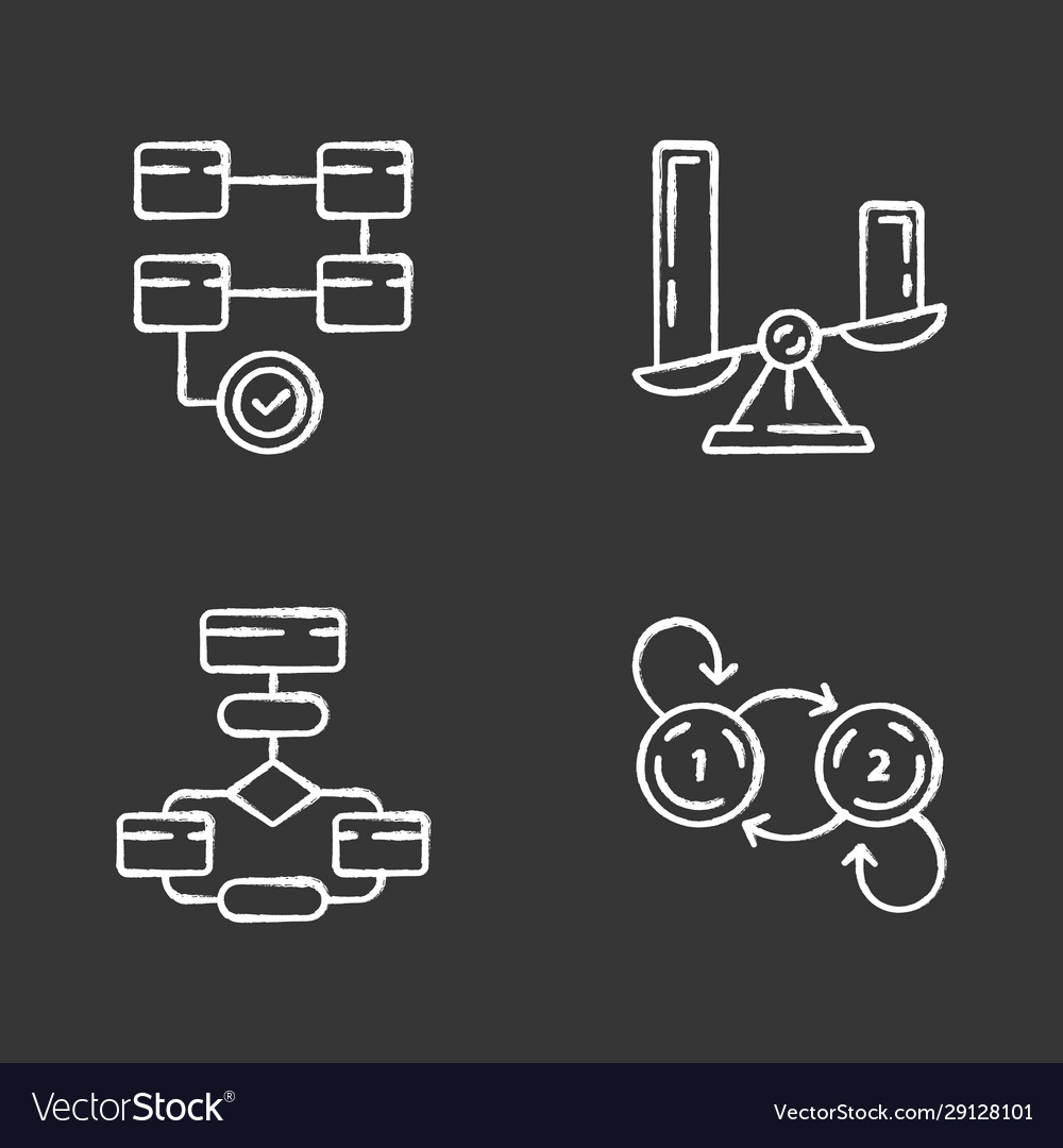 Diagram concepts chalk icons set activity vector image Diagram concepts chalk icons set activity