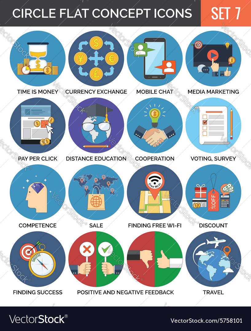 Flat Icon Set - Circles & Concepts