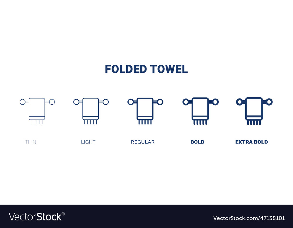 Folded towel icon thin light regular bold black