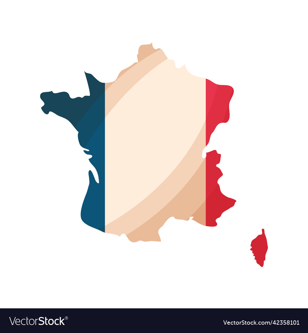 France Map With Flag Royalty Free Vector Image France Map With Flag Royalty Free Vector Image